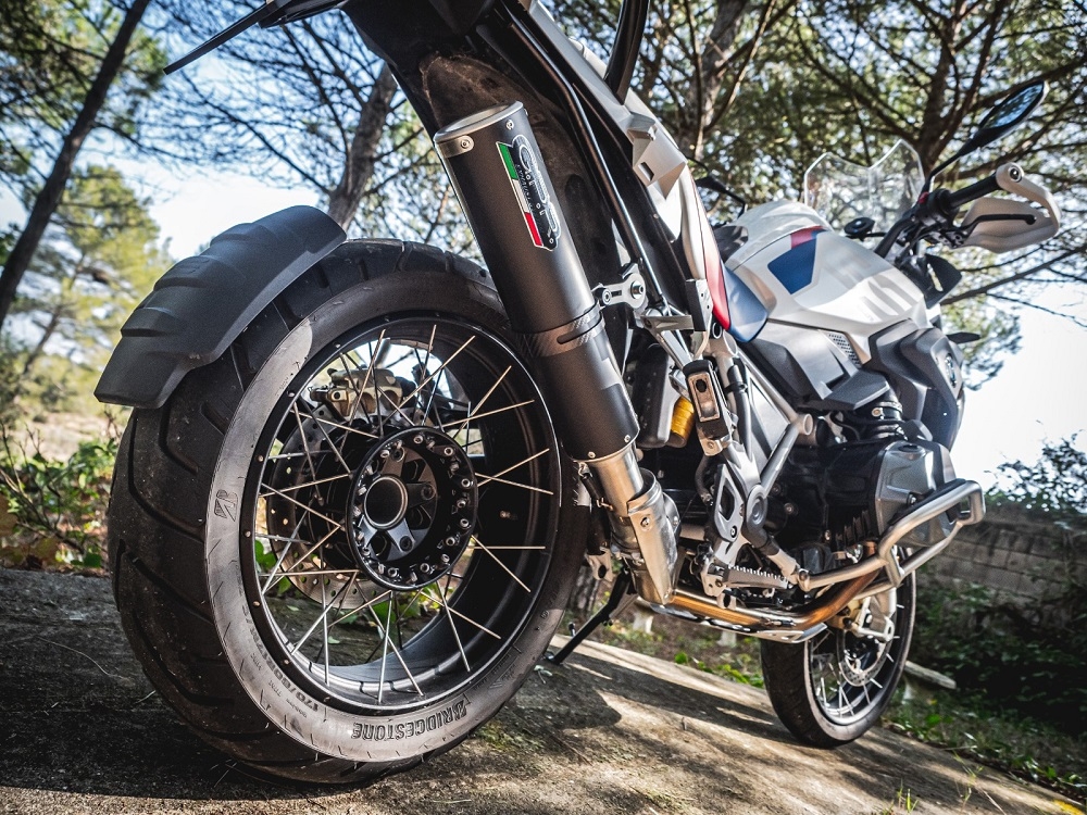 GPR pot echappement compatible avec  Bmw R 1250 Gs -Adventure 2019-2020, M3 Black Titanium, Échappement légal, homologué,silencieux avec db killer amovible et tuyau de liaison spécifique 