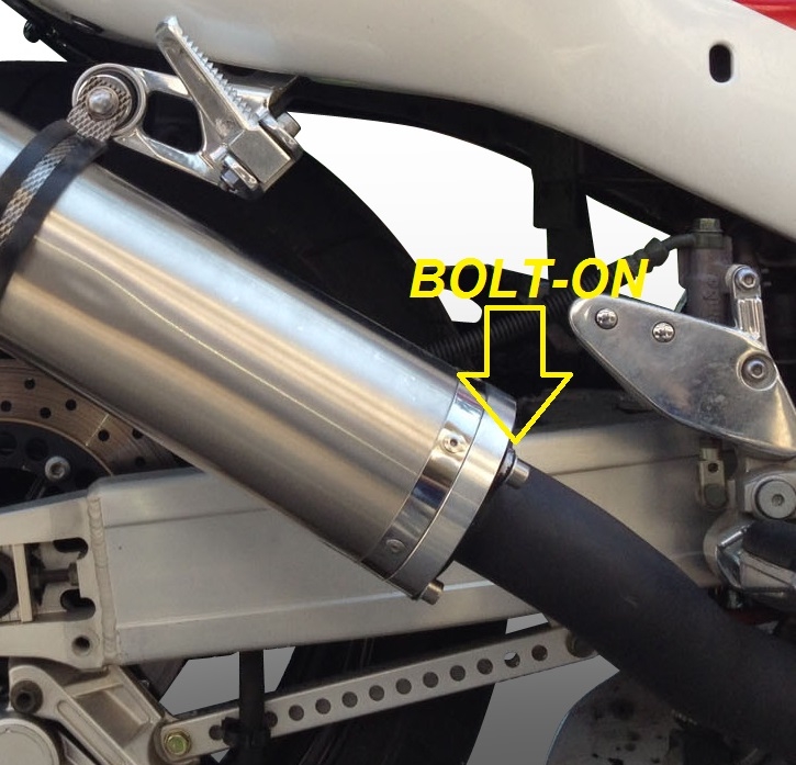 GPR pot echappement compatible avec  Hyosung Comet 250 GT - R 2001-2014, Inox Tondo, Silencieux d'échappement, homologué, montage avec bride spécifique (bolt-on), avec db killer amovible 