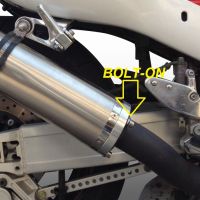 GPR pot echappement compatible avec  Hyosung Comet 250 GT - R 2001-2014, Inox Tondo, Silencieux d'échappement, homologué, montage avec bride spécifique (bolt-on), avec db killer amovible 