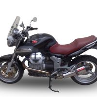 GPR pot echappement compatible avec  Moto Guzzi Breva 1200 2007-2012, Gpe Ann. titanium, Échappement légal, homologué,silencieux avec db killer amovible et tuyau de liaison spécifique 