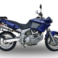 GPR pot echappement compatible avec  Cagiva Navigator 1000 2000-2005, Trioval, Paire de pot d'échappement homologuées, livrées avec db killer amovible et raccords spécifiques 