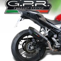 GPR pot echappement compatible avec  Honda Cb 500 X 2019-2024, GP Evo4 Black Titanium, Échappement légal, homologué,silencieux avec db killer amovible et tuyau de liaison spécifique 