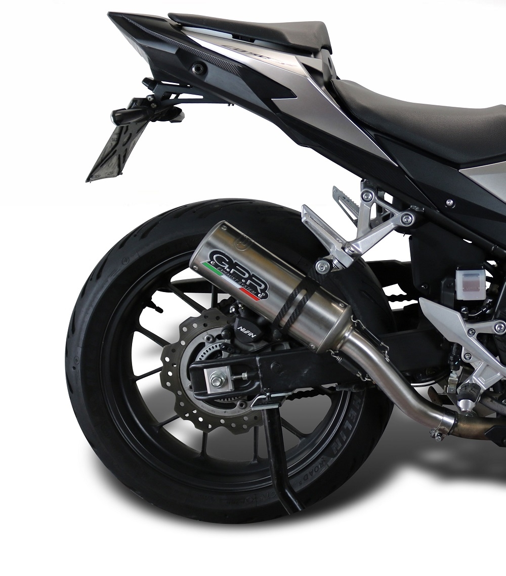 GPR pot echappement compatible avec  Honda Cb 500 X 2019-2024, M3 Inox , Échappement légal, homologué,silencieux avec db killer amovible et tuyau de liaison spécifique 