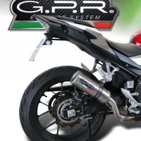 GPR pot echappement compatible avec  Honda Cb 500 X 2019-2024, M3 Inox , Échappement légal, homologué,silencieux avec db killer amovible et tuyau de liaison spécifique 