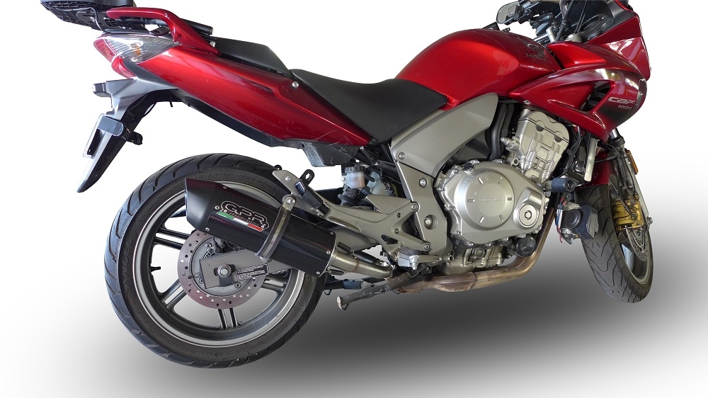 GPR pot echappement compatible avec  Honda Cbf 1000 - ST  2006-2009, Furore Nero, Paire de pot d'échappement homologuées, livrées avec db killer amovible et raccords spécifiques 