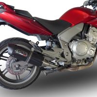 GPR pot echappement compatible avec  Honda Cbf 1000 - ST  2006-2009, Furore Nero, Paire de pot d'échappement homologuées, livrées avec db killer amovible et raccords spécifiques 