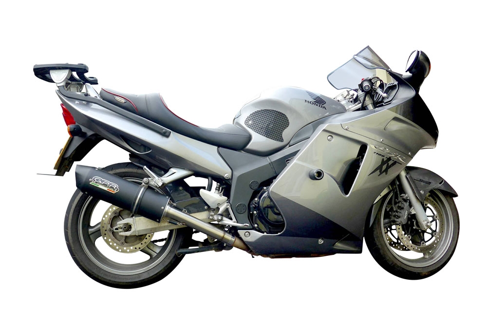 GPR pot echappement compatible avec  Honda Cbr1100XX Superblackbird - X Eleven  1997-2006, Furore Poppy, Paire de pot d'échappement homologuées, livrées avec db killer amovible et raccords spécifiques 