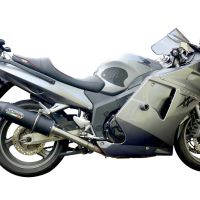 GPR pot echappement compatible avec  Honda Cbr1100XX Superblackbird - X Eleven  1997-2006, Furore Poppy, Paire de pot d'échappement homologuées, livrées avec db killer amovible et raccords spécifiques 