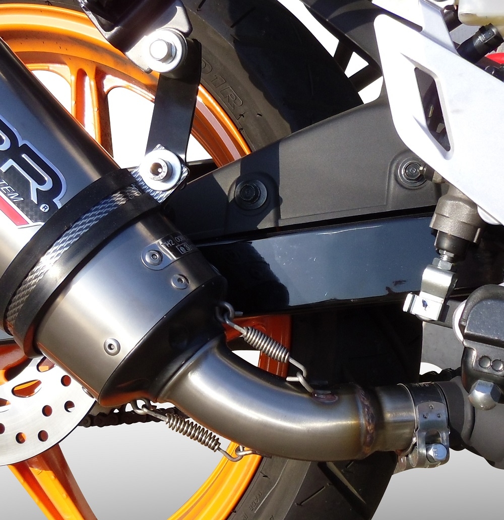 GPR pot echappement compatible avec  Honda Cbr 125 R 2011-2016, Gpe Ann. Poppy, Échappement légal, homologué,silencieux avec db killer amovible et tuyau de liaison spécifique 