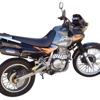 GPR pot echappement compatible avec  Honda Dominator Nx 650  1988-2001, Furore Poppy, Pot échappement homologué et légal, silencieux avec mi-collecteur y db killer amovible 