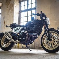 GPR pot echappement compatible avec  Ducati Scrambler 800  2015-2016, Deeptone Inox, Paire de pot d'échappement homologuées, livrées avec db killer amovible, catalyseurs et raccords spécifiques 