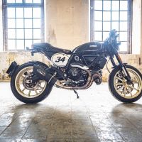 GPR pot echappement compatible avec  Ducati Scrambler 800  2015-2016, Furore Poppy, Échappement légal, homologué,silencieux avec catalyseur, db killer amovible et tuyau de liaison spécifique 