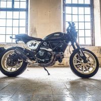 GPR pot echappement compatible avec  Ducati Scrambler 800  2015-2016, M3 Black Titanium, Échappement légal, homologué,silencieux avec db killer amovible et tuyau de liaison spécifique 