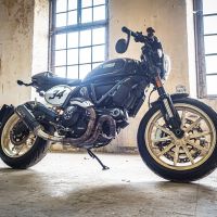 GPR pot echappement compatible avec  Ducati Scrambler 800  2015-2016, M3 Black Titanium, Échappement légal, homologué,silencieux avec db killer amovible et tuyau de liaison spécifique 