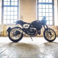 GPR pot echappement compatible avec  Ducati Scrambler 800  2017-2020, M3 Inox , Échappement légal, homologué,silencieux avec catalyseur, db killer amovible et tuyau de liaison spécifique 