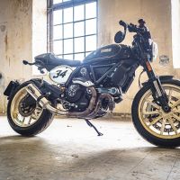 GPR pot echappement compatible avec  Ducati Scrambler 800  2017-2020, M3 Inox , Échappement légal, homologué,silencieux avec catalyseur, db killer amovible et tuyau de liaison spécifique 