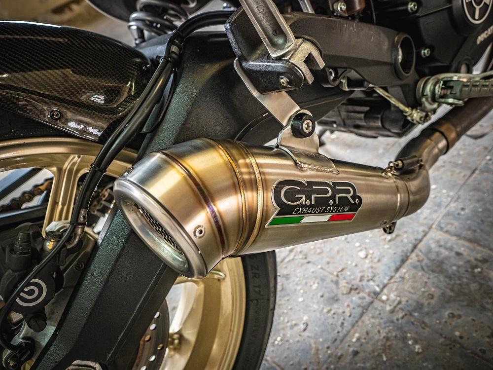 GPR pot echappement compatible avec  Ducati Scrambler 800  2017-2020, Powercone Evo, Échappement légal, homologué,silencieux avec catalyseur, db killer amovible et tuyau de liaison spécifique 