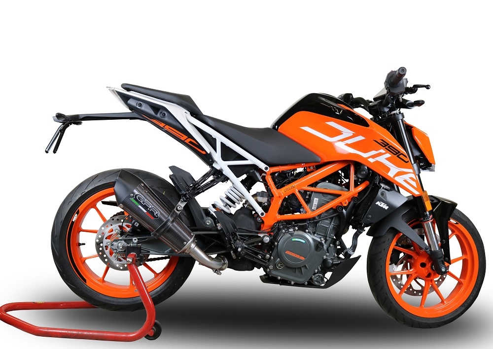 GPR pot echappement compatible avec  Ktm Rc 390 2017-2020, GP Evo4 Poppy, Échappement légal, homologué,silencieux avec db killer amovible et tuyau de liaison spécifique 