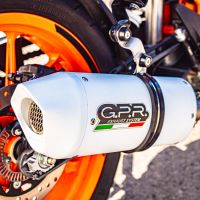 GPR pot echappement compatible avec  Ktm Rc 390 2017-2020, Albus Evo4, Échappement légal, homologué,silencieux avec db killer amovible et tuyau de liaison spécifique 