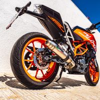 GPR pot echappement compatible avec  Ktm Rc 390 2017-2020, Deeptone Inox, Échappement légal, homologué,silencieux avec db killer amovible et tuyau de liaison spécifique 