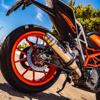 GPR pot echappement compatible avec  Ktm Rc 390 2017-2020, Deeptone Inox, Échappement légal, homologué,silencieux avec db killer amovible et tuyau de liaison spécifique 