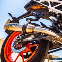 GPR pot echappement compatible avec  Ktm Rc 390 2017-2020, Deeptone Inox, Échappement légal, homologué,silencieux avec db killer amovible et tuyau de liaison spécifique 