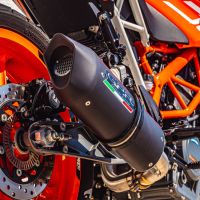 GPR pot echappement compatible avec  Ktm Duke 250 2017-2020, Furore Evo4 Nero, Échappement légal, homologué,silencieux avec db killer amovible et tuyau de liaison spécifique 