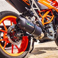 GPR pot echappement compatible avec  Ktm Duke 250 2021-2023, Furore Nero, Pot échappement racing, avec les tuyaux de liaison, article sans homologation 