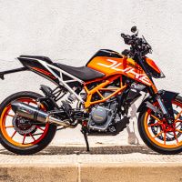 GPR pot echappement compatible avec  Ktm Duke 250 2017-2020, GP Evo4 Poppy, Échappement légal, homologué,silencieux avec db killer amovible et tuyau de liaison spécifique 