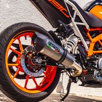 GPR pot echappement compatible avec  Ktm Duke 250 2017-2020, GP Evo4 Poppy, Échappement légal, homologué,silencieux avec db killer amovible et tuyau de liaison spécifique 