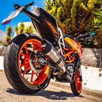 GPR pot echappement compatible avec  Ktm Rc 390 2017-2020, GP Evo4 Poppy, Échappement légal, homologué,silencieux avec db killer amovible et tuyau de liaison spécifique 