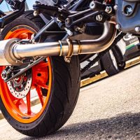 GPR pot echappement compatible avec  Ktm Rc 390 2017-2020, Furore Evo4 Nero, Échappement légal, homologué,silencieux avec db killer amovible et tuyau de liaison spécifique 