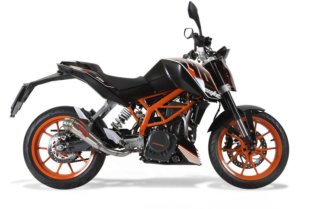 GPR pot echappement compatible avec  Ktm Duke 390 2013-2016, Powercone Evo, Pot Échappement slip-on homologué, légal, avec db killer amovible, tuyau de liaison et catalyseur 