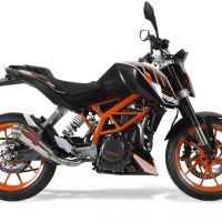 GPR pot echappement compatible avec  Ktm Duke 390 2013-2016, Powercone Evo, Pot Échappement slip-on homologué, légal, avec db killer amovible, tuyau de liaison et catalyseur 