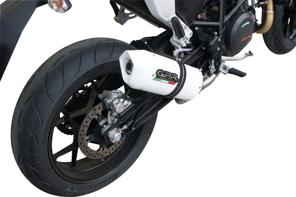 GPR pot echappement compatible avec  Ktm Duke 690 2012-2016, Albus Evo4, Échappement légal, homologué,silencieux avec db killer amovible et tuyau de liaison spécifique 