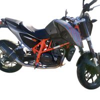 GPR pot echappement compatible avec  Ktm Duke 690 2012-2016, Furore Evo4 Nero, Échappement légal, homologué,silencieux avec db killer amovible et tuyau de liaison spécifique 