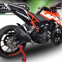 GPR pot echappement compatible avec  Ktm Duke 390 2017-2020, GP Evo4 Black Titanium, Échappement légal, homologué,silencieux avec db killer amovible et tuyau de liaison spécifique 