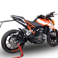 GPR pot echappement compatible avec  Ktm Duke 390 2017-2020, M3 Black Titanium, Échappement légal, homologué,silencieux avec db killer amovible et tuyau de liaison spécifique 