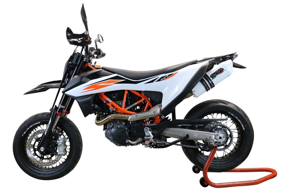 GPR pot echappement compatible avec  Ktm Enduro 690 R 2021-2024, Albus Evo4, Pot Échappement slip-on homologué, légal, avec db killer amovible, tuyau de liaison et catalyseur 