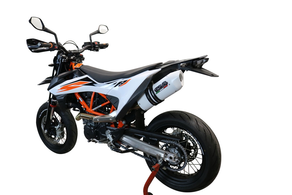 GPR pot echappement compatible avec  Ktm Enduro 690 R 2021-2024, Albus Evo4, Pot Échappement slip-on homologué, légal, avec db killer amovible, tuyau de liaison et catalyseur 