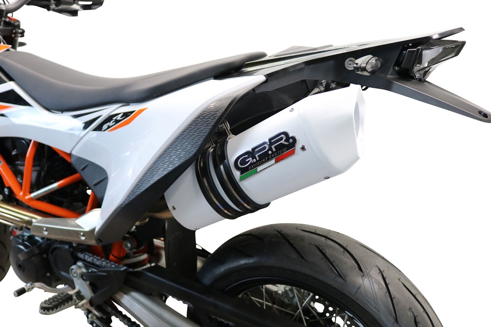 GPR pot echappement compatible avec  Ktm Enduro 690 R 2021-2024, Albus Evo4, Pot Échappement slip-on homologué, légal, avec db killer amovible, tuyau de liaison et catalyseur 