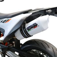 GPR pot echappement compatible avec  Ktm Enduro 690 R 2021-2024, Albus Evo4, Pot Échappement slip-on homologué, légal, avec db killer amovible, tuyau de liaison et catalyseur 