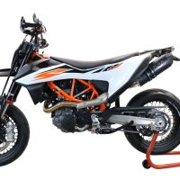 GPR pot echappement compatible avec  Ktm Enduro 690 R 2019-2020, Furore Evo4 Nero, Pot Échappement slip-on homologué, légal, avec db killer amovible, tuyau de liaison et catalyseur 