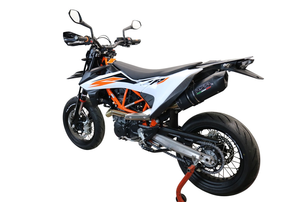 GPR pot echappement compatible avec  Ktm Enduro 690 R 2019-2020, Furore Evo4 Nero, Pot Échappement slip-on homologué, légal, avec db killer amovible, tuyau de liaison et catalyseur 