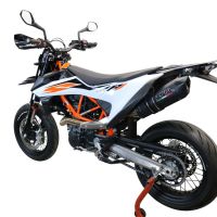 GPR pot echappement compatible avec  Ktm Enduro 690 R 2019-2020, Furore Evo4 Nero, Pot Échappement slip-on homologué, légal, avec db killer amovible, tuyau de liaison et catalyseur 