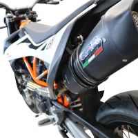 GPR pot echappement compatible avec  Ktm Enduro 690 R 2019-2020, Furore Evo4 Nero, Pot Échappement slip-on homologué, légal, avec db killer amovible, tuyau de liaison et catalyseur 