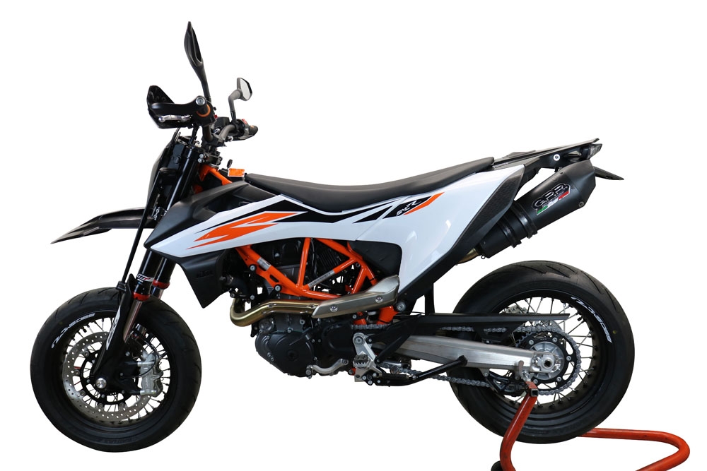 GPR pot echappement compatible avec  Ktm Enduro 690 R 2021-2024, GP Evo4 Black Titanium, Pot Échappement slip-on homologué, légal, avec db killer amovible, tuyau de liaison et catalyseur 