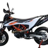 GPR pot echappement compatible avec  Ktm Enduro 690 R 2021-2024, GP Evo4 Black Titanium, Pot Échappement slip-on homologué, légal, avec db killer amovible, tuyau de liaison et catalyseur 