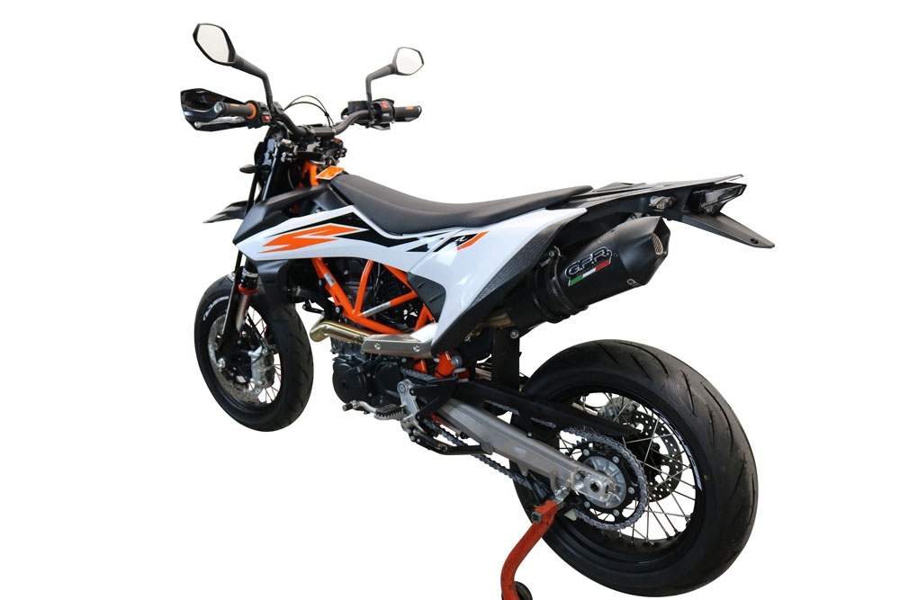 GPR pot echappement compatible avec  Ktm Enduro 690 R 2021-2024, GP Evo4 Black Titanium, Pot Échappement slip-on homologué, légal, avec db killer amovible, tuyau de liaison et catalyseur 