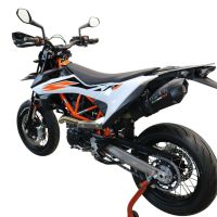 GPR pot echappement compatible avec  Ktm Enduro 690 R 2021-2024, GP Evo4 Black Titanium, Pot Échappement slip-on homologué, légal, avec db killer amovible, tuyau de liaison et catalyseur 